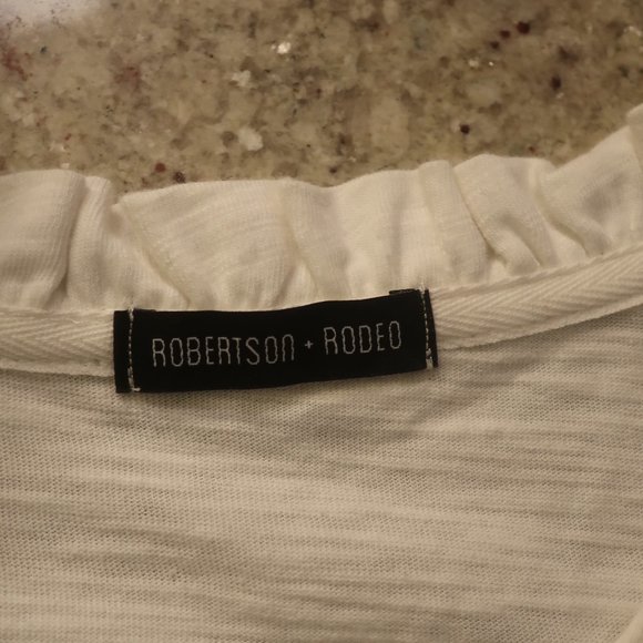 Womens Robertson + Rodeo White Short Sleeve Cap Ruffle Sleeve S * - Picture 6 of 6